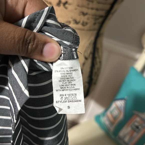 EUC Comfy USA Stripe Tunic button blouse - Picture 7 of 7